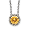 Sterling Silver Antiqued with 14K Accent Citrine Necklace