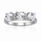 White Topaz and Moissanite Sterling Silver 3-Stone Ring