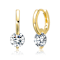 Moissanite Drop Hoop Earrings In 14K Gold Over Sterling Silver 1.10ctw
Diamond Equivalent Weight