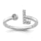 Rhodium Over 14K White Gold Lab Grown Diamond VS/SI GH, Initial L
Adjustable Ring
