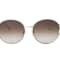 Gucci Gold Tone and Cream Round Frame / Brown Lens Sunglasses