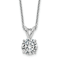 Rhodium Over 14K Gold 1.50 ct. 7.5mm Round D E F Pure Light Moissanite
Solitaire Pendant with Chain