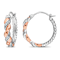 Diamond Accent Twist Hoop Earrings in 2-Tone Rose Gold and White
Sterling Silver