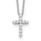 Rhodium Over 10k White Gold 0.25 ctw Diamond Cross Pendant with 18 inch
Cable Chain