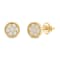 White Cubic Zirconia 14k Yellow Gold Earrings With Velvet Gift Box 0.40ctw