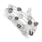 Sterling Silver 7-8mm Blk/Gry/Wht Baroque FWC Pearl and Glass Beaded
3-row Coil Slip-on Bangle