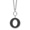 Sterling Silver Rhodium-plated 18-inch with 2-inch Extension Black
Enamel Circle Necklace
