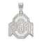 Rhodium Over Sterling Silver LogoArt Ohio State University Large Pendant