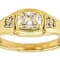 Diamond Simulant Rectangular Cushion And White Zircon Ring In 18K Gold
Over Sterling Silver 1.58ctw