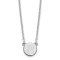 Rhodium Over Sterling Silver Tiny Circle Block Letter R  Initial Necklace