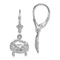 Rhodium Over 14k White Gold Textured Blue Crab Earrings