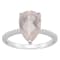 12x8mm Pear Shape Rose Quartz and 1/10 ctw Diamond Rhodium Over Sterling
Silver Ring