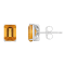 8x6mm Rectangular Octagonal Citrine Rhodium Over Sterling Silver Stud Earrings