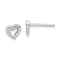 Rhodium Over Sterling Silver Polished and Brushed Open Heart Post Earrings