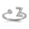 Rhodium Over 14K White Gold Lab Grown Diamond VS/SI GH, Initial Z
Adjustable Ring