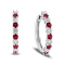 1.35ctw Ruby and Diamond Hoop Earrings in 14k White Gold