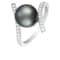 9-10mm Black Cultured Tahitian Pearl 14K White Gold ring