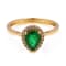 1.12 Ctw Emerald With 0.10 Ctw White Diamond Ring in 14K YG