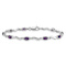 Rhodium Over 10k White Gold Diamond and Amethyst Bracelet