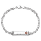 Rhodium Over 14k White Gold Medical Red Enamel Mariner Link ID Bracelet