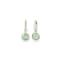 14K Yellow Gold Green Prasiolite and  White Topaz Dangle Earrings