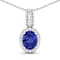 1.60ctw 14K White Gold Tanzanite and White Diamond Pendant with 18 inch
Cable Chain
