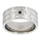 Men's Black CZ Band Ring In Stainless Steel 0.03ctw