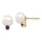 14K Yellow Gold 7-7.5mm White Round Freshwater Cultured Pearl Amethyst
Post Earrings