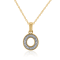 White Diamond Accent 10k Yellow Gold O Initial Pendant With 18” Rope Chain