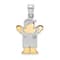 14K Two-tone Gold Satin I1/G-H Diamond Boy with Cap Pendant