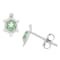 Green Spinel And White Cubic Zirconia Rhodium Over Silver Children's
Turtle Earrings 0.31ctw