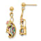 10k Yellow Gold with 12k Rose Gold and 12k Green Gold Accent Mystic
Topaz Leaves Dangle Earrings