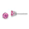 Rhodium Over 14K White Gold Round Lab Created Pink Sapphire Earrings