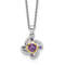 Rhodium Over Sterling Silver with 14K Accent Amethyst and Pink Quartz
18-inch Necklace