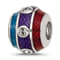 Sterling Silver Enamel 3 Colored Bead with Crystal Bead