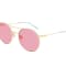 Gucci Gold Tone with Aqua Blue Arm Detail Frame / Pink Lens Sunglasses