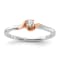 14K Two-tone White and Rose First Promise Polish Round Diamond Promise
Ring 0.11ctw