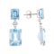 Sky Blue Topaz Rectangular Dangle Earrings In Sterling Silver