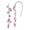 Rhodium Over 14K White Gold Diamond and Pink Sapphire Earrings
