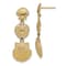 14k Yellow Gold Textured Scallop, Sand Dollar and Scallop Dangle Earrings