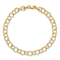 14k Yellow Gold 6mm Solid Triple Link Charm Bracelet