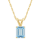 8x6mm Emerald Cut Aquamarine 14k Yellow Gold Pendant With Chain