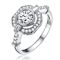 CZ Halo Engagement-Style Ring In Sterling Silver