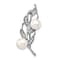 Sterling Silver Rhodium-plated 7-8mm White Button FWC Pearl Cubic
Zirconia Brooch