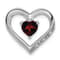 Rhodium Over 14k White Gold Garnet and Diamond Heart Pendant