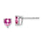 Rhodium Over 14K White Gold Heart Lab Created Pink Sapphire Earrings