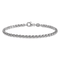 Rhodium Over Sterling Silver 3.0mm Wheat 7.5 Inch Bracelet
