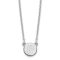 Rhodium Over Sterling Silver Tiny Circle Block Letter P Initial Necklace