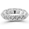 Sterling Statements Rhodium Over Sterling Silver CZ Knife Edge Checkered
Band Ring