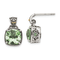 Sterling Silver Antiqued with 14K Accent Prasiolite Earrings